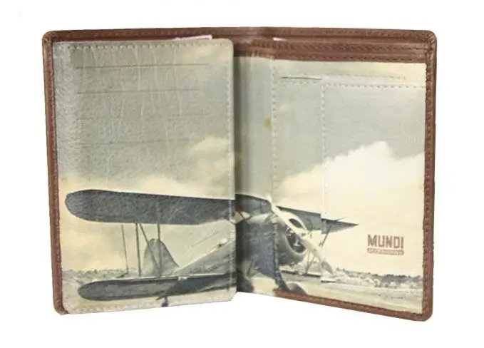 Carteira Vertical Mundi “Avião” Camel