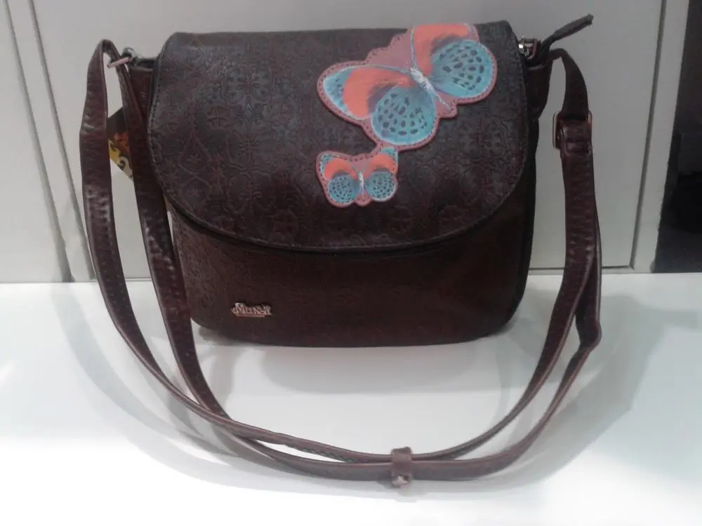 Bolsa De Traçar Pequena com Pala "Demi" Castanha