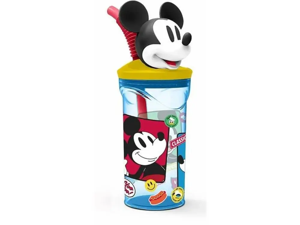 Copo com Palhinha e Tampa 3D 360ml "Together" - Mickey