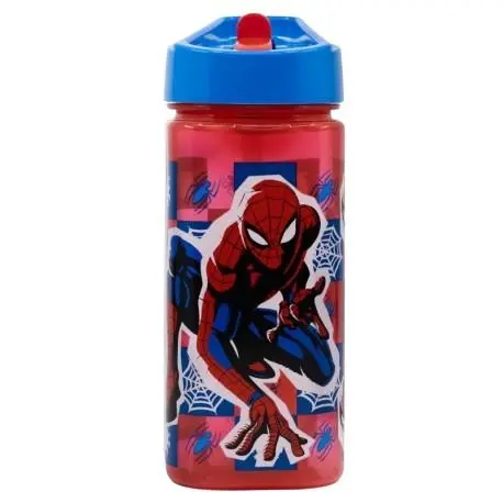Garrafa Vermelha c/ Palhinha Retrátil 530ml - Spiderman