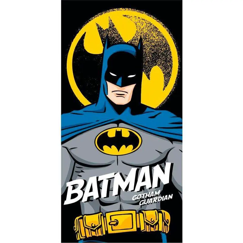 Toalha de Praia Microfibra Preta e Amarela 70x140cm - Batman