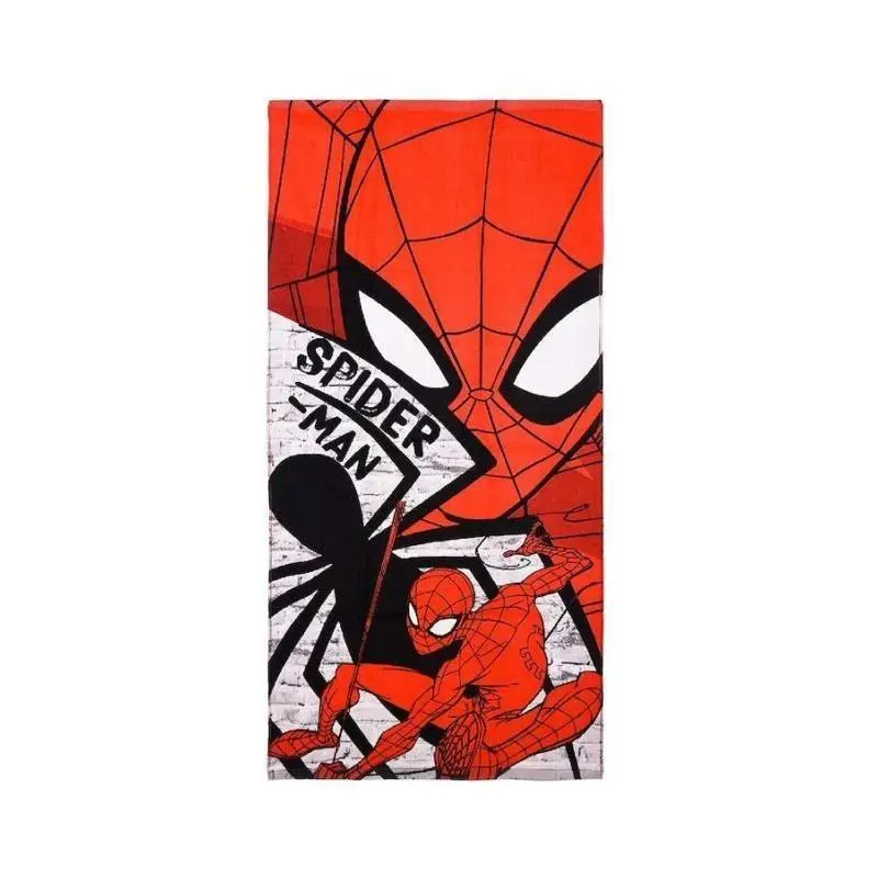 Toalha de Praia Cinza e Vermelha c/ Aranha Preta 70x140cm - Spiderman