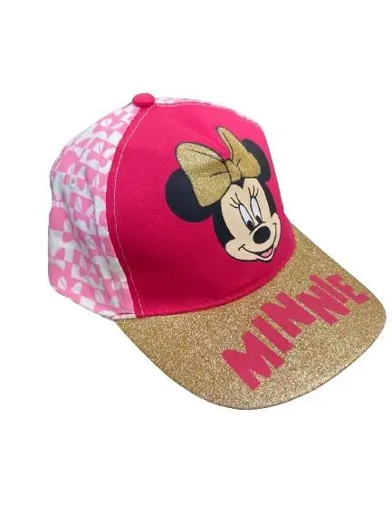 Boné Rosa Escuro Laços e Pala Dourada Purpurina (52) - Minnie