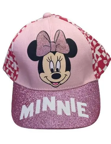 Boné Rosa Claro Laços e Pala Rosa Purpurina (52) - Minnie