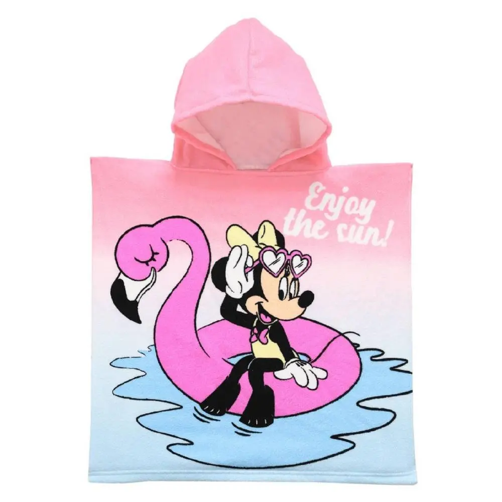 Poncho de Praia Microfibra Minne em Boia de Flamingo "Enjoy the Sun" - Minnie
