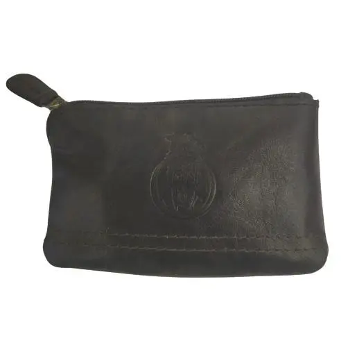 Porta Moedas C/ 2 Fechos Castanho em Pele FCP