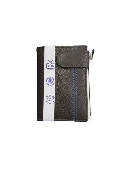 Porta Cartões e Porta Moedas em Pele com presilha externa - Castanho - FCP