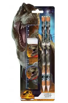 Conjunto de Escrita 5 pcs com Régua - Jurassic World