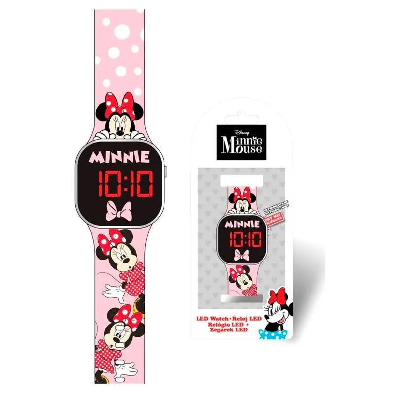 Relógio Digital Led Watch Rosa Minnie C/ Vestido  - Minnie Mouse