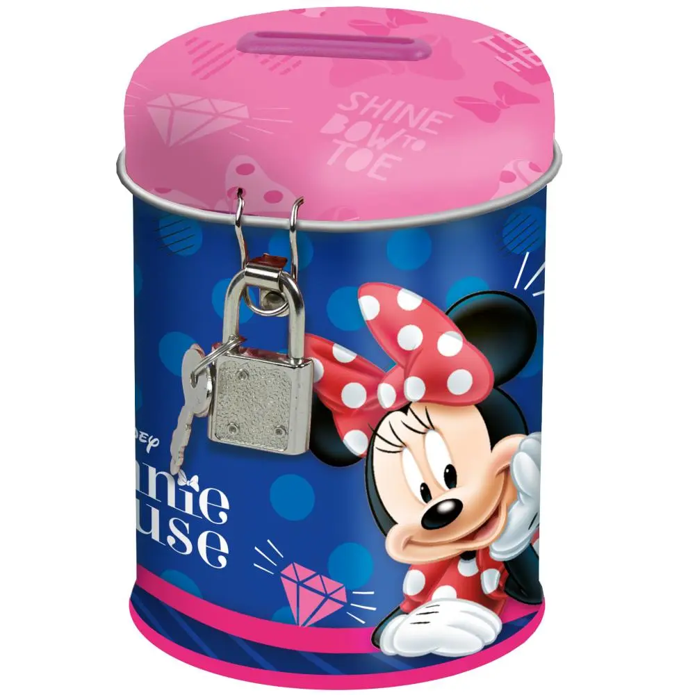Mealheiro Rosa e Azul c/cadeado - Minnie