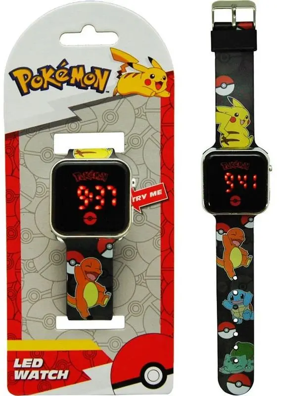 Relógio Digital Led Watch Preto Pikachu e Amigos  - Pokémon
