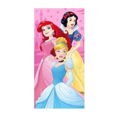 Toalha de Praia Rosa Microfibra 3 Personagens 70x140cm - Disney Princesas