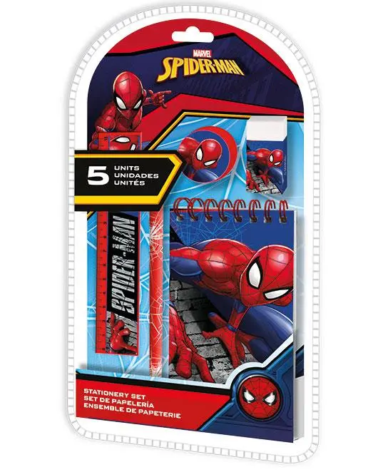 Conjunto de Escrita (5 pcs) com Bloco de Argolas - Spiderman