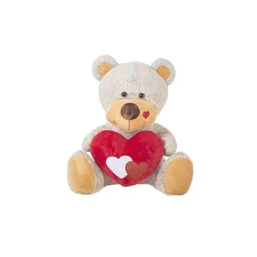 Peluche Urso Bege c/ Coração 60 cm