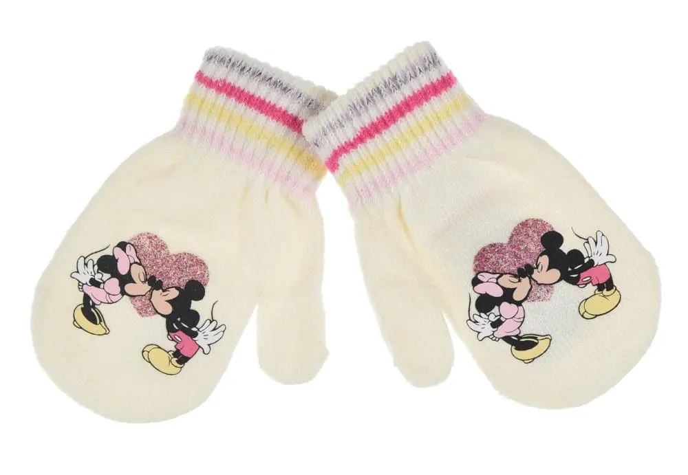 Luvas de Bebé Brancas Minnie e Mickey com Coração (TU) - Minnie