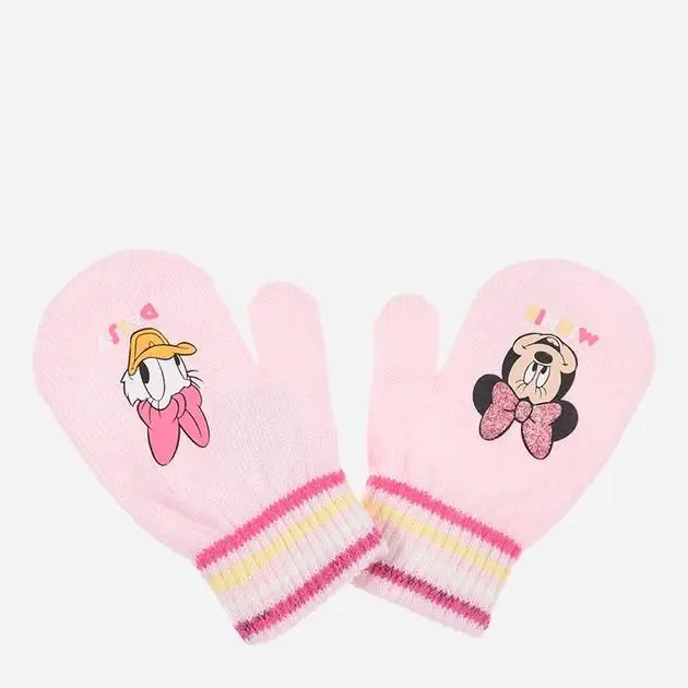 Luvas de Bebé Rosa Claro com Cara (TU) - Minnie