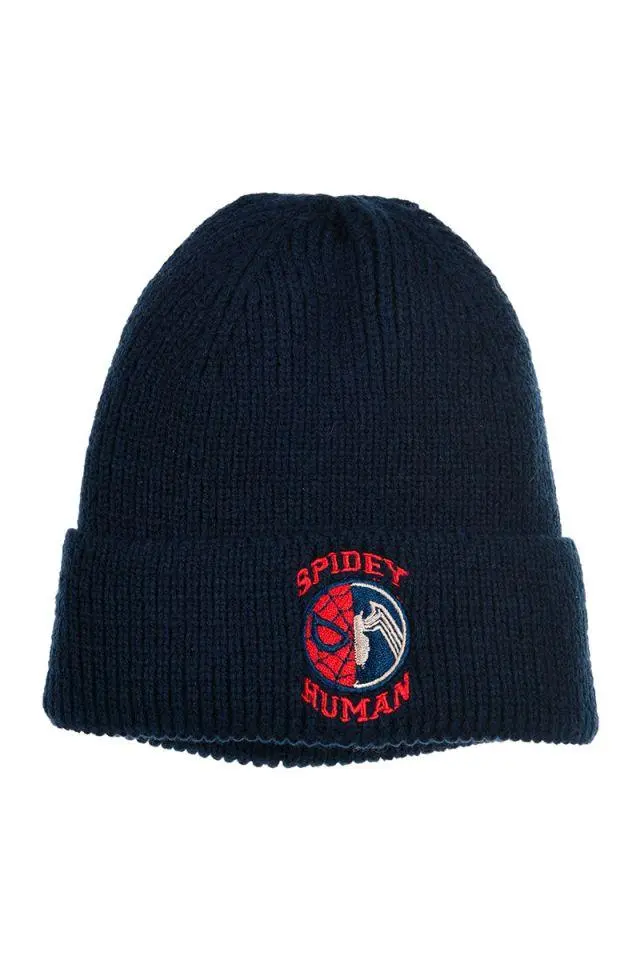 Gorro de Lã Azul Escuro Logo Spidey Human T52 - Spiderman
