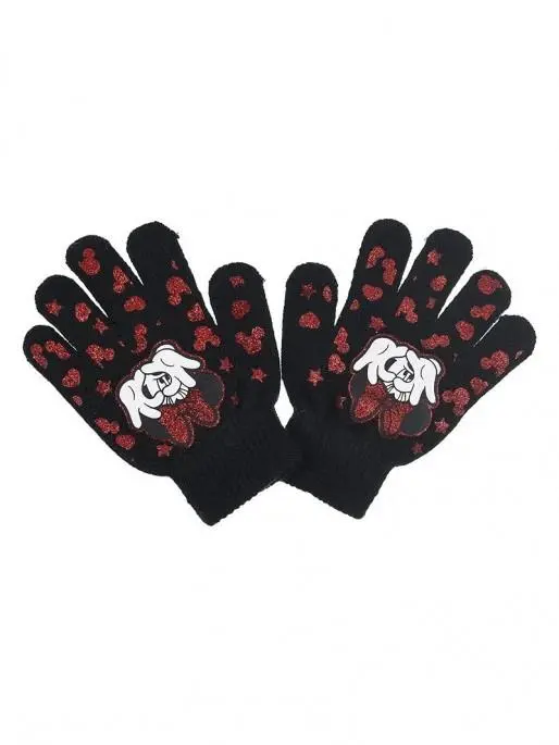 Luvas - Preto "Minnie a Fazer Coração com as Mãos" (TU) - Minnie