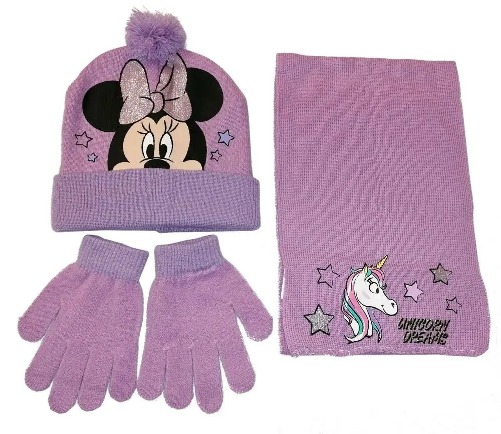 Conjunto Minnie Inverno Roxo c/ Unicórnio