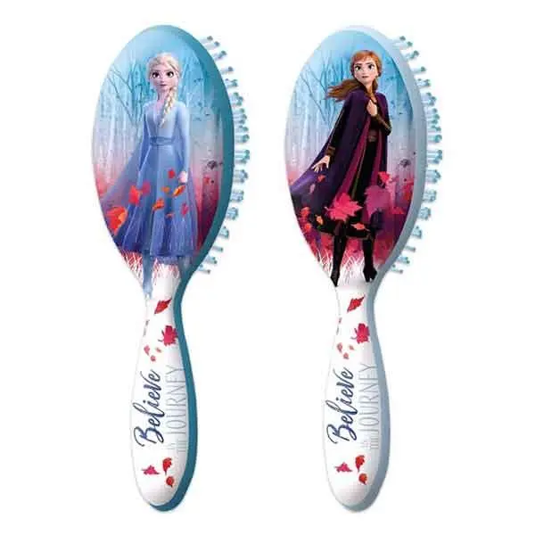 Escova de Cabelo Azul Frozen II c/ Folhas - Frozen