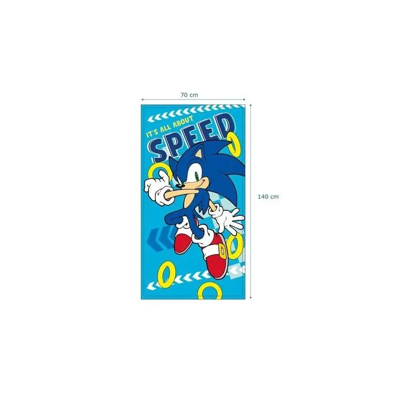Toalha de Praia Azul "It's All About Speed" - Sonic