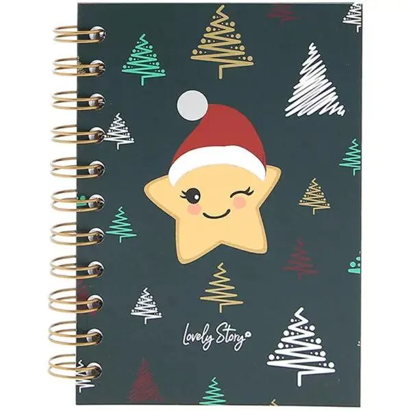 Caderno A6 de argolas vermelho com Boneco em Bolacha - Lovely Story