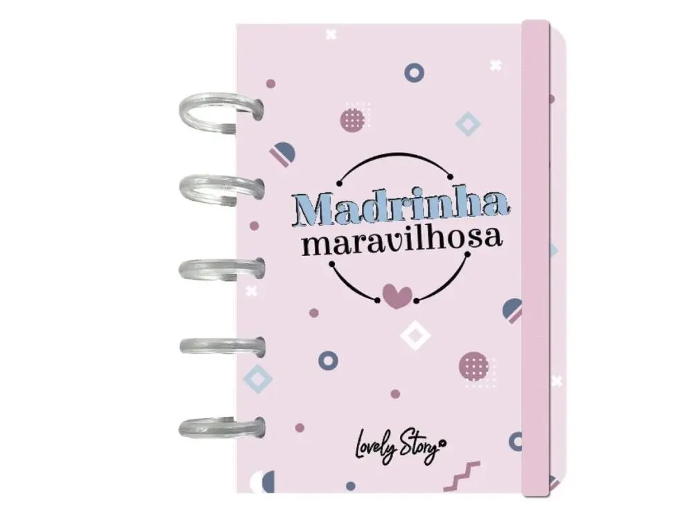 Lovely Story - Caderno A6 de Argolas "Madrinha Maravilhosa"