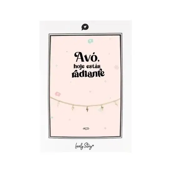 Pulseira de Aço Dourado Raios "Avó, hoje estás radiante" - Lovely Story