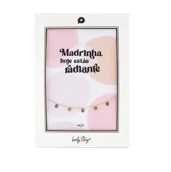Pulseira de Aço Sóis "Madrinha, hoje estás radiante" - Lovely Story