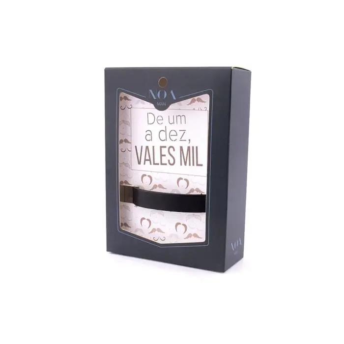 Pulseira Lisa Preta "De um a Dez, Vales Mil" - Noa Man - Lovely Story