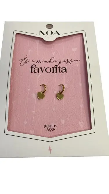 Brincos de Argola de Aço Dourado "És a Minha Pessoa Favorita" - Noa Story