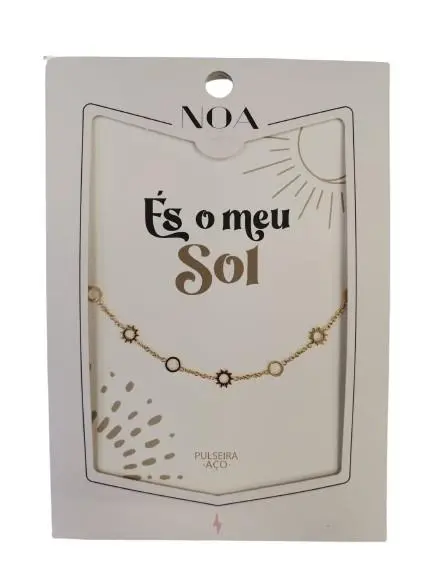 Pulseira de Aço Dourada "És o Meu Sol" - Noa Story