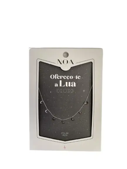 Colar de Aço Prateado "Ofereço-te a Lua" - Noa Story