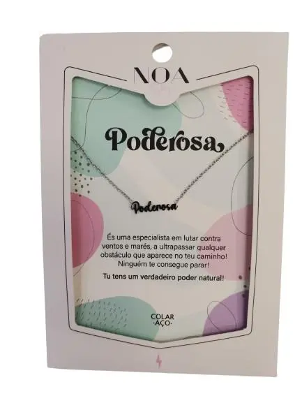 Colar de Aço Prateado "Poderosa" - Noa Story