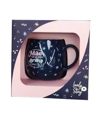 Caneca Oval "Mãe Ninguém Brilha Como Tu!" - Lovely Story