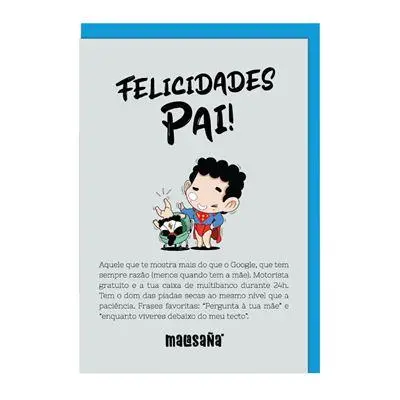 Postal de Felicitações "Felicidades Pai!" - Malasaña