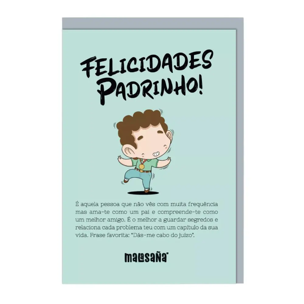 Postal de Felicitações "Felicidades Padrinho!" - Malasaña