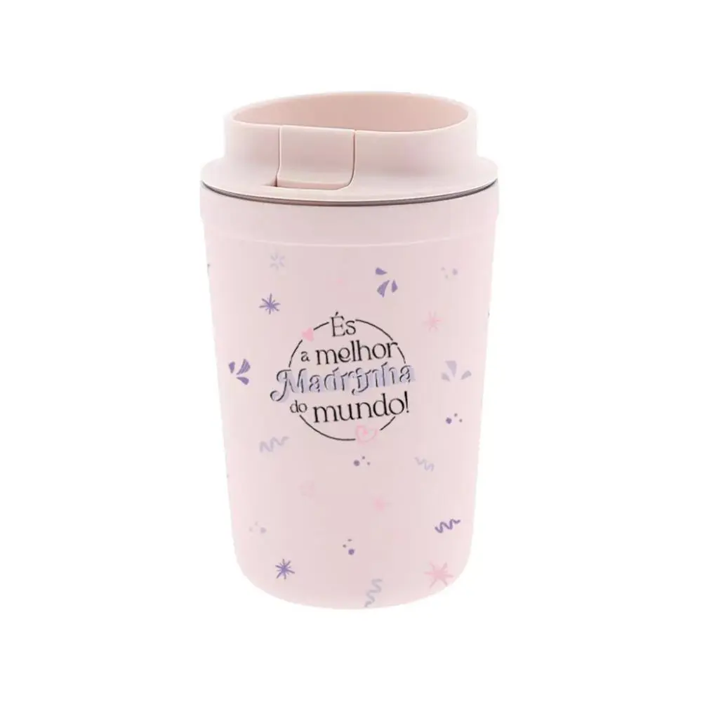 Copo Térmico Rosa "És a Melhor Madrinha do Mundo!" 350ml - Lovely Story