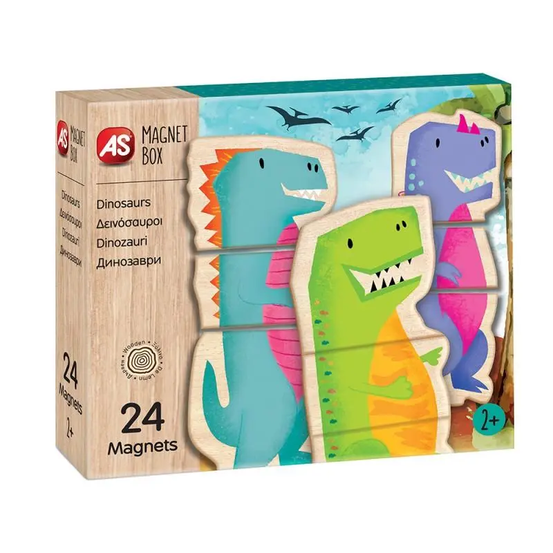 Jogo Magnet Box Madeira Dinossauros Íman