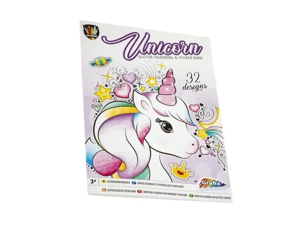 Livro Para Colorir A4 + Stickers "Unicorn" - Grafix