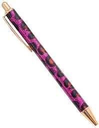 Caneta Fushia e Preta Padrão Onça com Brilhantes "Babe" - Funky Fish