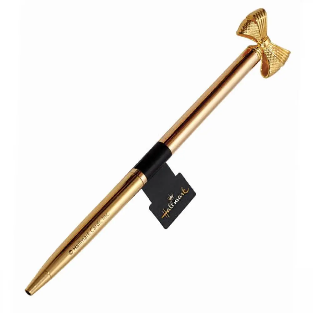Caneta Dourada com Laço Dourado - Hallmark