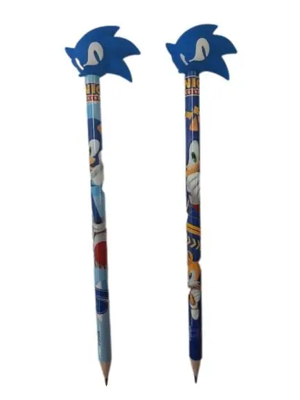 Lápis Azul c/ Borracha 3D "Lets Go" - Sonic