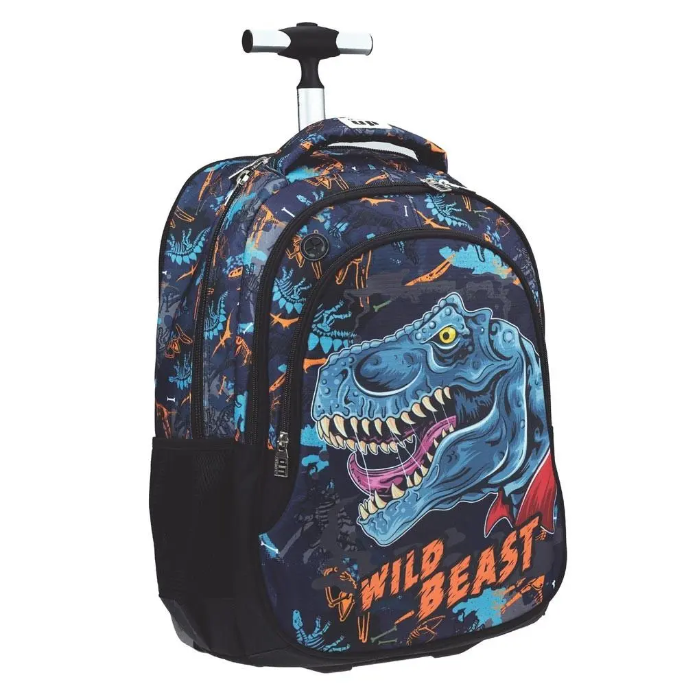 Trolley Escolar Azul e Laranja "Wild Beast" - Dinossauros