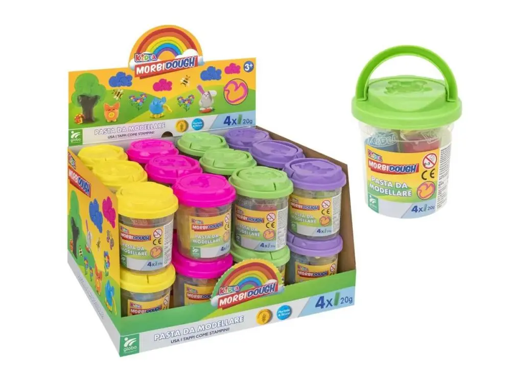 Pote de Plasticina 4 Cores c/ Molde (Modelo Sortido) - Globo