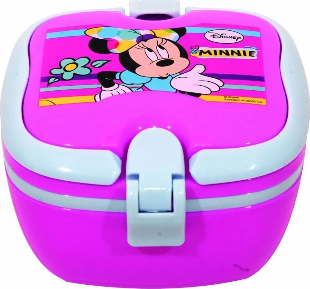 Caixa para Sandes Rosa e Cinza c/ Pegas - Minnie