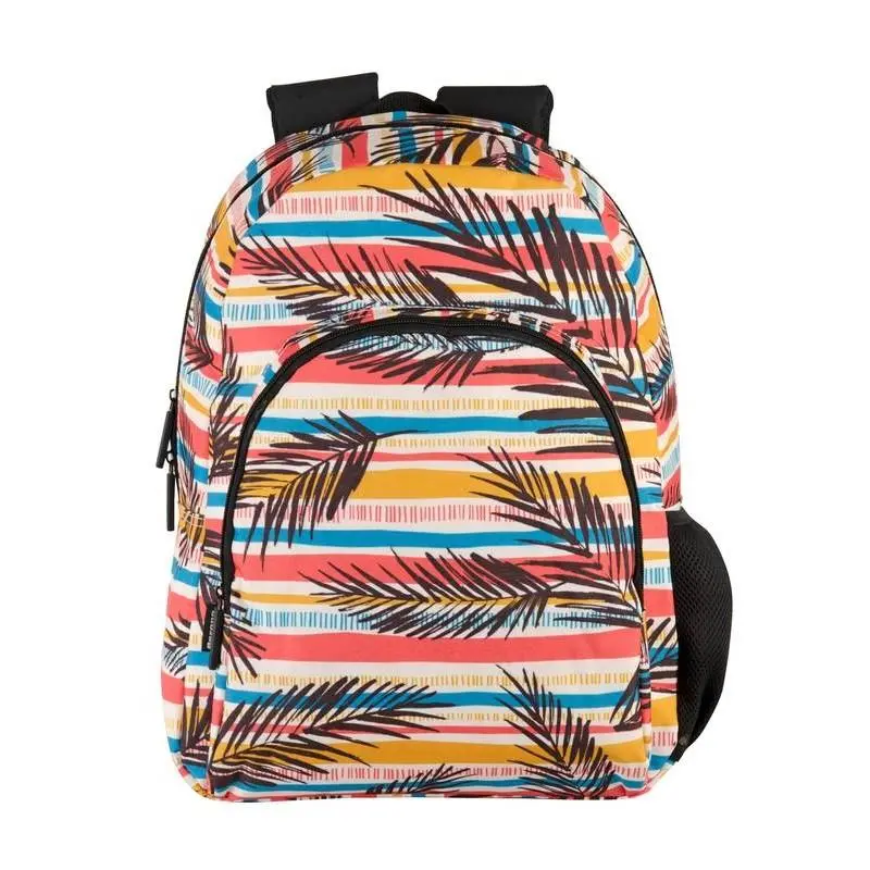 Mochila Escolar Perona com Riscas e Folhas "Malawi"