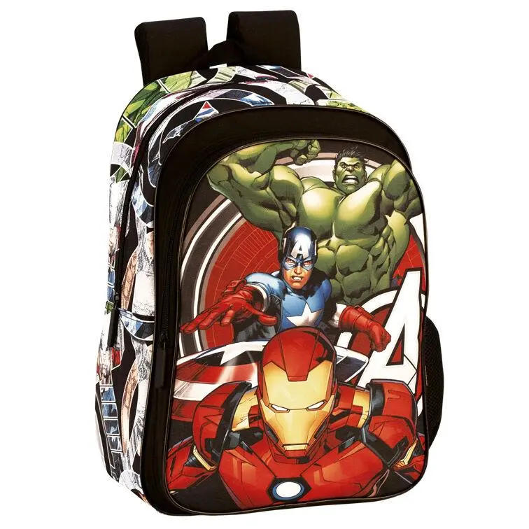 Mochila Escolar Preta com 3 Personagens Comic - Avengers