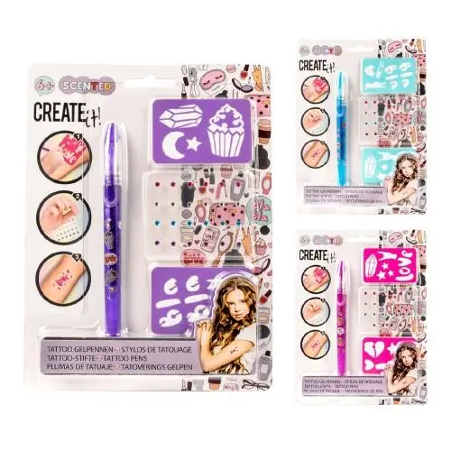 Caneta c/ Cheiro, Brilho e Stencil para Tattoo - Create It!