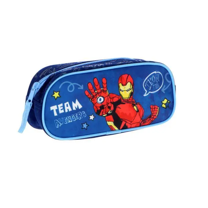 Estojo Retangular Oval Azul com Iron Man - Avengers